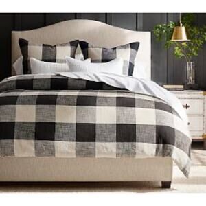 Pottery Barn Black and White Buffalo Plaid Duvet Cover